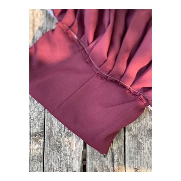 Vintage Infant Bunting Dress Formal Burgundy Lace - Picture 2 of 5